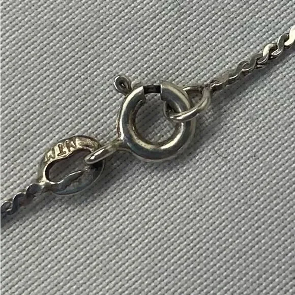 Vtg Estate Art Deco Sterling Silver Amber cross pendant and silver chain 925 - Picture 7 of 7